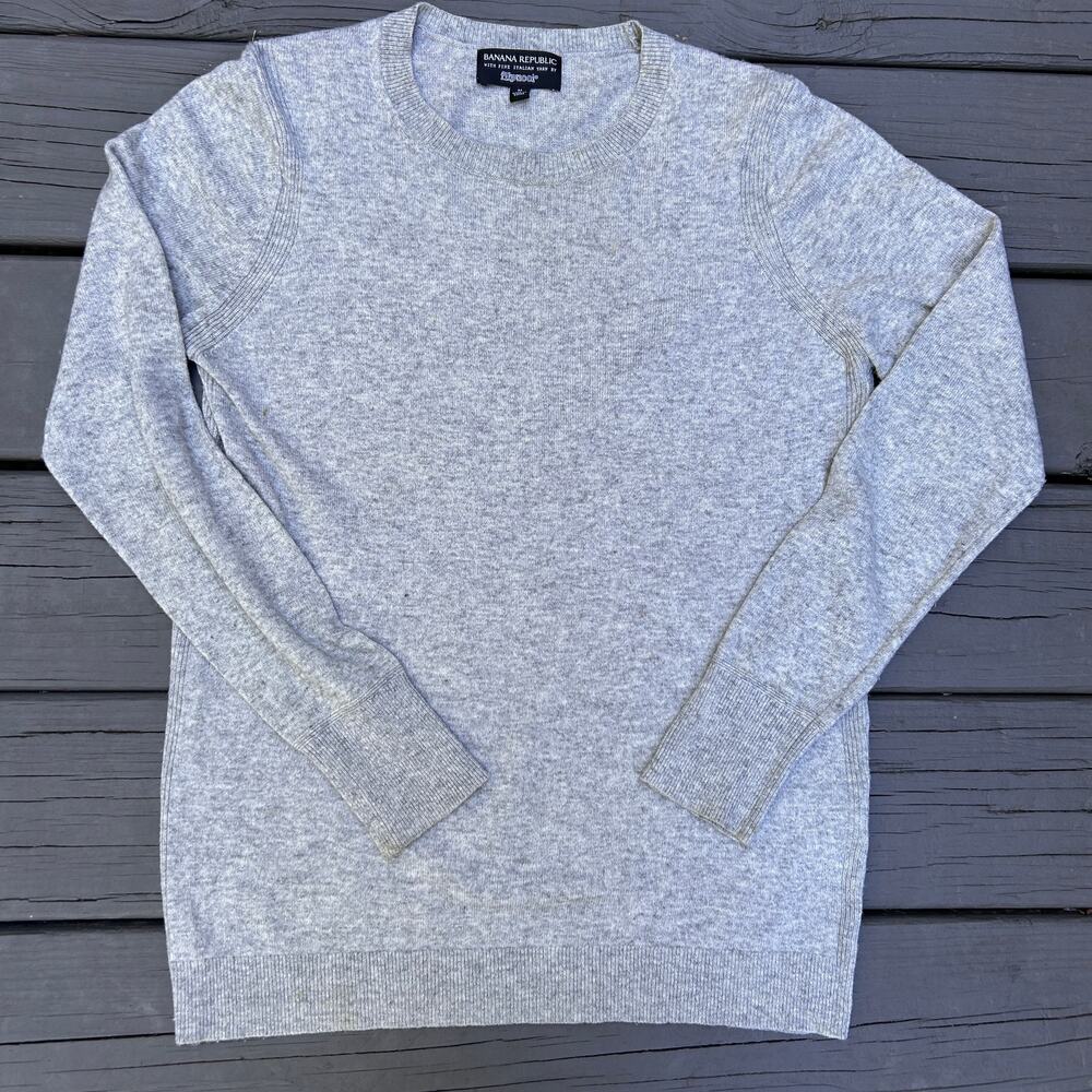 Banana Republic Filpucci Fine Italian Yarn Gray Crewneck Sweater Women's M